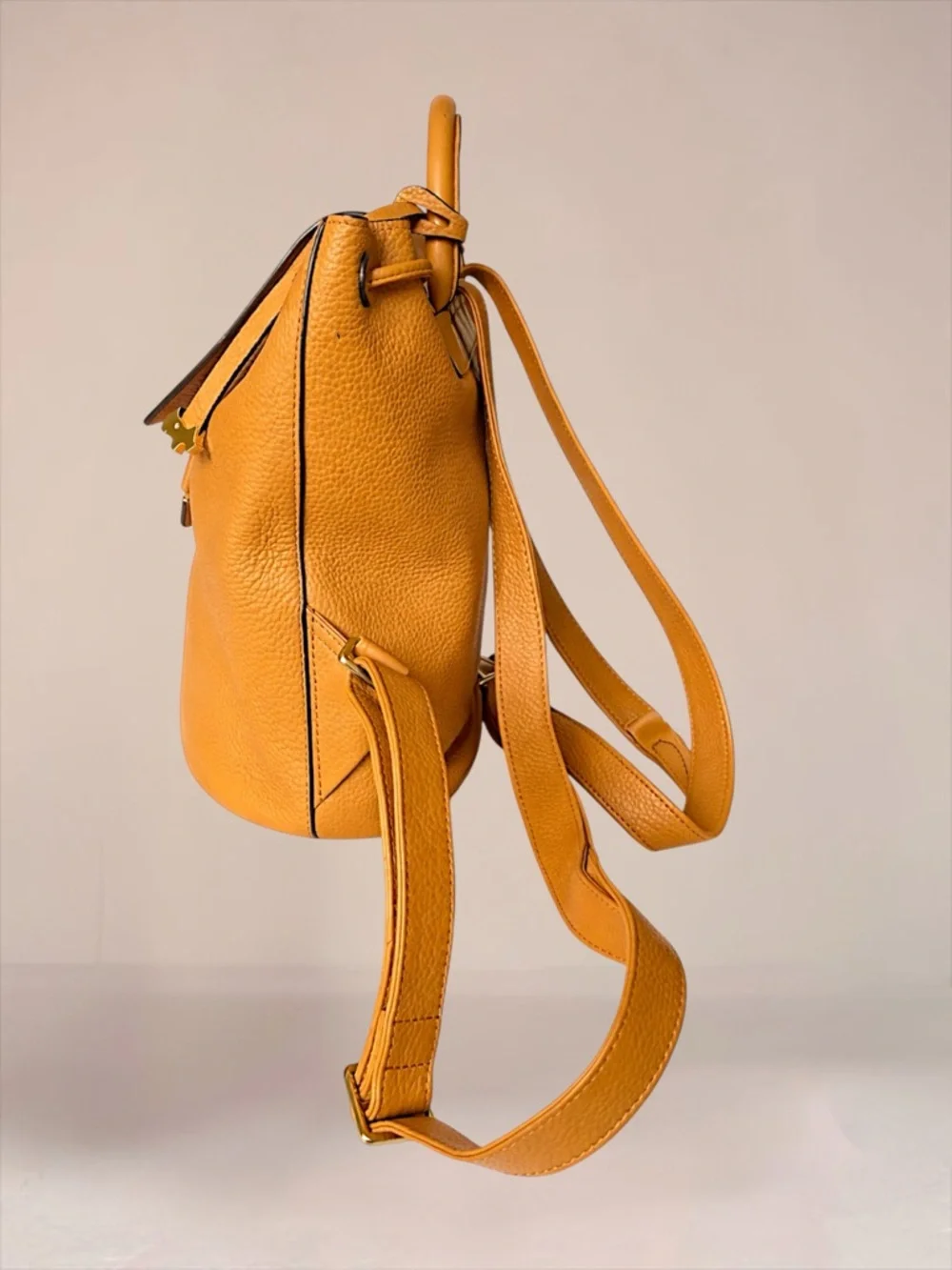 RADLEY LONDON Tan Leather Backpack with Gold Hardware